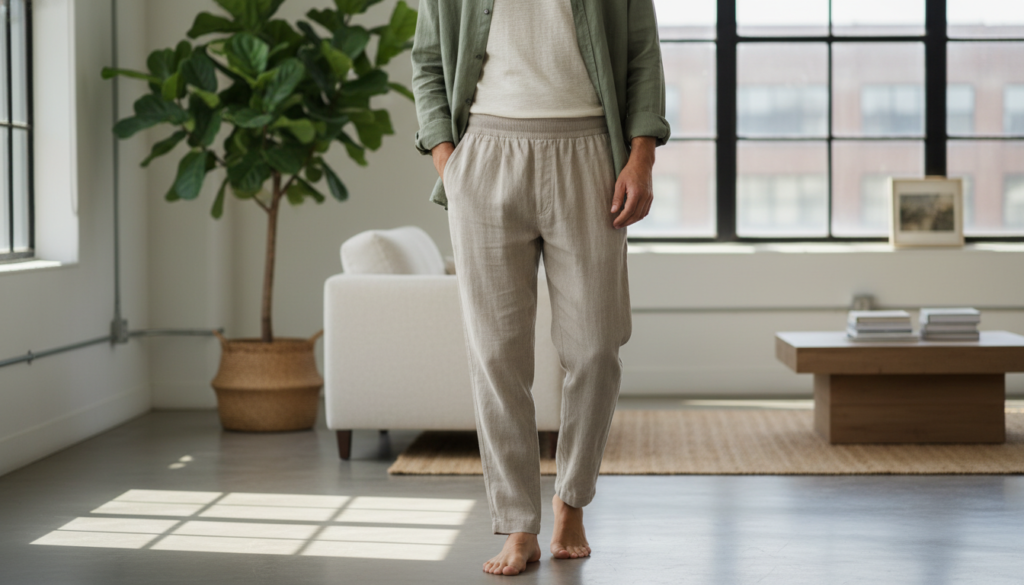 découvrez notre pantalon homme à taille élastique, alliant élégance et confort pour un style impeccable en toutes occasions.