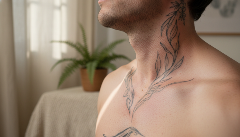 découvrez les meilleurs emplacements pour un tatouage sur le cou chez l'homme, évaluez la douleur associée et trouvez des inspirations de motifs tendance et significatifs.