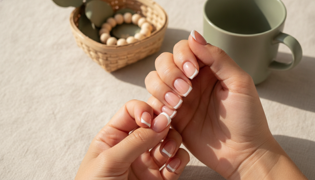 découvrez la french manucure sur ongle carré, l'élégance d'un classique intemporel qui sublime vos mains avec simplicité et raffinement.