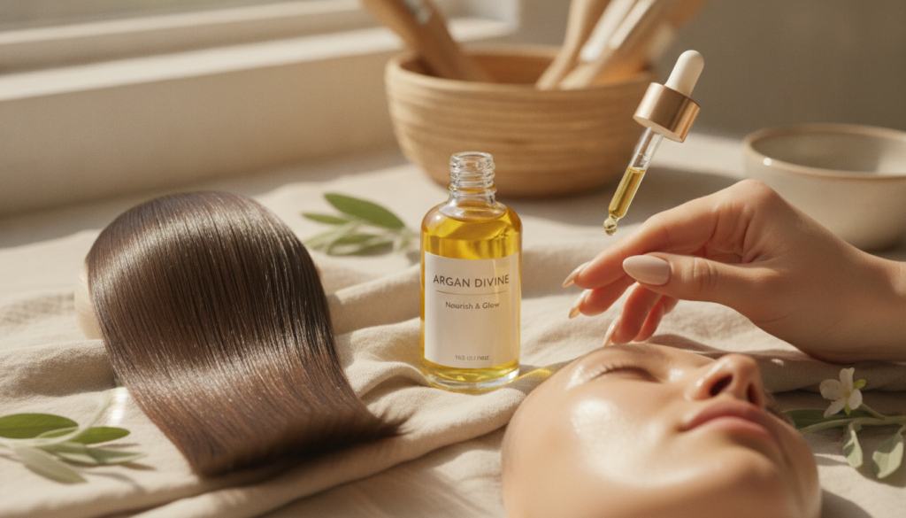 découvrez les bienfaits de l'huile d'argan pour nourrir et protéger vos cheveux, renforcer vos ongles et hydrater votre peau naturellement.
